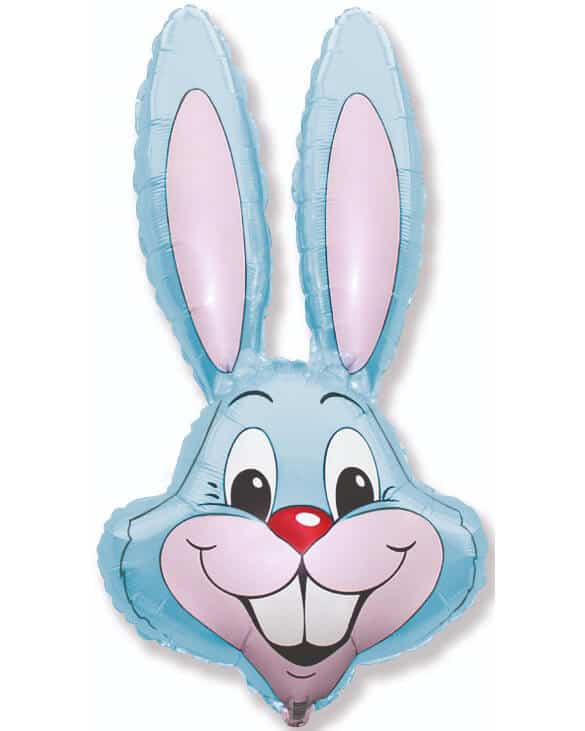 901537AB_Шар_(35_89_см)_Фигура_Заяц_Голубой_1_шт Фигура Заяц голубой 89 см — изображение 1